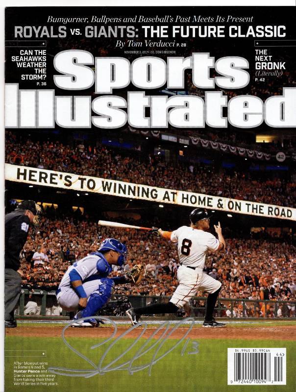 lot 1228 image: Salvador Perez Autographed 2014 World Series Sports Illustrated w COA