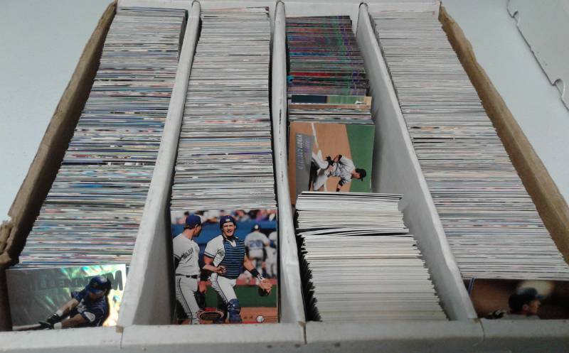 lot 1084 image: Large 4 Row Box (3,200 Count) Full of Topps Stadium Club Baseball Cards - Only Stadium Club from Multiple Years