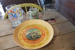 lot 4889 image: Vintage Adolph Coors Tray some damage & More