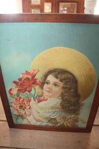 lot 4966 image: 16 x 21 Vintage Little Girl Framed Print