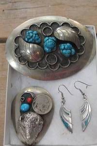 Turquoise? Belt Buckle, Earrings & More