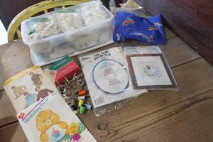 lot 5018 image: NIP Cross Stitch Kits, Lace Pieces & More