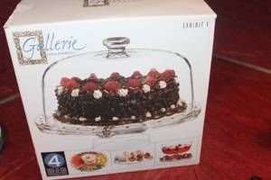 lot 5048 image: IOB Glass Cake Plate with Dome Cover