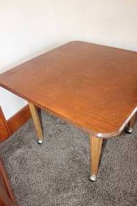 lot 5078 image: 36 x 36 Wood Table on Casters
