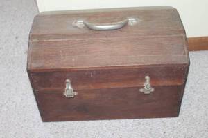 lot 5096 image: Wood Tool Chest with Contents