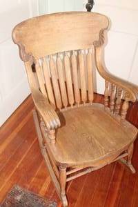 lot 5099 image: Antique Wood Rocking Chair
