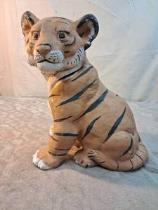 lot 17 image: Tiger Cub Figurine Ceramic Seated Pose