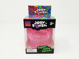 lot 80 image: Nee Doh Jelly Squish Squeezy Stretchy Jellyfish Toy, Pink, Ages 3