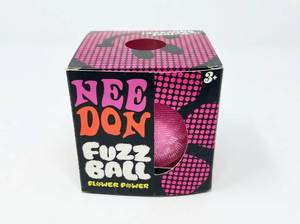 lot 109 image: Nee Don Fuzz Ball Flower Power Velvet Squeeze Toy in Pink