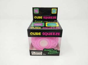 lot 122 image: Cube Squeeze Super Solid Squish Pink Textured Squeeze Toy, Ages 3