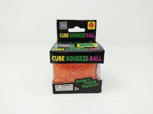lot 125 image: Cube Squeeze Ball Super Solid Squish Orange Swirl Toy