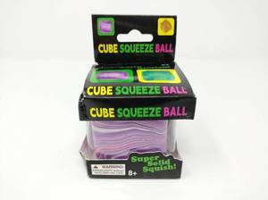 lot 139 image: Cube Squeeze Ball Super Solid Squish Purple Marbled Cube Toy