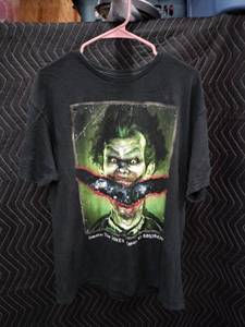 lot 9004 image: Batman Arkham Asylum Joker Inmate Graphic T-Shirt Size L Black