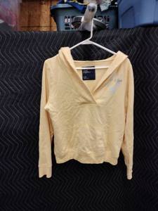 lot 9028 image: American Eagle Outfitters Yellow Hooded Pullover Sweatshirt Size L