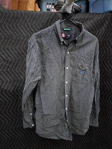 lot 9039 image: Chaps Mens Long Sleeve Button-Down Checkered Shirt 100% Cotton