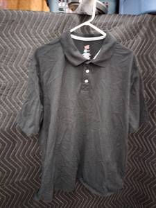 lot 9044 image: Hanes X-Temp Mens Polo Shirt Size 2XL Black Cotton Polyester Blend