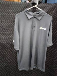lot 9045 image: Nike Golf Dri-Fit Mens XL Gray Short Sleeve Polo Shirt w Embroidered Logo