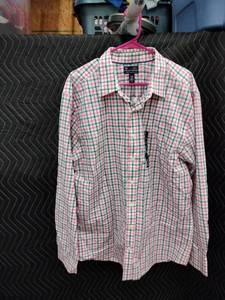 lot 9049 image: Gap Slim Fit Mens Long Sleeve Button-Up Plaid Shirt Size XXL