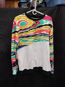 lot 9072 image: Moss Clothing Co. NYC Multicolor Abstract Print Crewneck Sweatshirt XX-Large