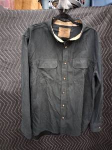 lot 9077 image: Reel Legends Mens Long Sleeve Button-Up Shirt Dark Green w Chest Pockets
