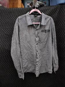 lot 9086 image: Irreverent 2XL Mens Black & White Checkered Long Sleeve Button-Up Shirt