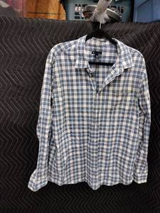 lot 9087 image: Gap Slim Fit Mens Long Sleeve Button-Up Plaid Shirt Size XXL