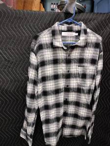 lot 9097 image: Calvin Klein Jeans Mens Long Sleeve Plaid Button-Up Shirt Size XL