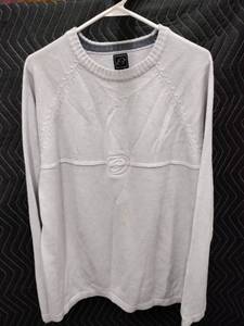 lot 9115 image: Anchor Blue Mens Crew Neck Knit Sweater Light Gray Size L