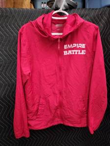lot 9121 image: Battle Empire Battle Pink Full-Zip Hooded Windbreaker Jacket Size AS