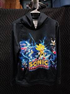 lot 9123 image: Sonic the Hedgehog Graphic Pullover Hoodie Black Size XL