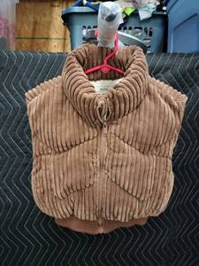 lot 9136 image: Miss Posh Updated Garments Corduroy Puffer Vest Size XS Brown