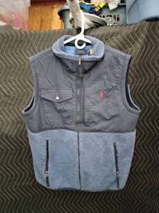 lot 9145 image: Polo Ralph Lauren Size L Full-Zip Sherpa Fleece Vest BlueNavy