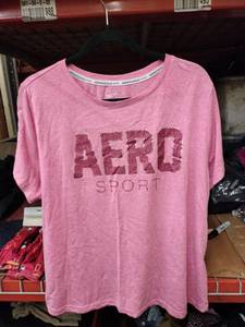 lot 565 image: Aeropostale Sport Womens 2X Pink Heather Short Sleeve Graphic T-Shirt
