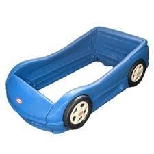 lot 25855 image: Little Tikes Blue Race Car Bed