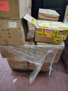 lot 1019 image: Pallet Lot of Yellow Trapeze Bar Handles and Arched Side Parts, Item A6P00320