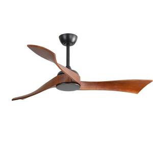 lot 1025 image: CACI Mall 52 Inch Wood Ceiling Fan 3 Blade No Light Remote Control  Retail $249