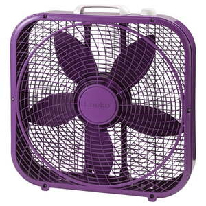 lot 1076 image: Lasko Cool Colors 20 Inch 3-Speed Box Fan Purple B20309