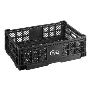 lot 1045 image: Black Collapsible Plastic Crate with Vented Base and Side Handles