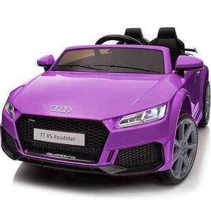 lot 1046 image: Purple Audi TT RS Roadster Kids Electric Ride-On Car w Charger