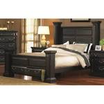 Progressive Furniture King Poster Bed Frame w/ Storage - Distressed Black