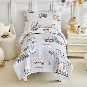 lot 1001 image: 4-Piece Toddler Bedding Set Excavator Truck