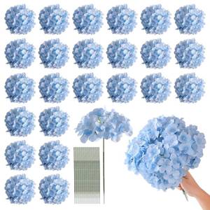 lot 1031 image: Tifuly Light Blue Artificial Hydrangea Flower Heads w Stems, 24 Pack