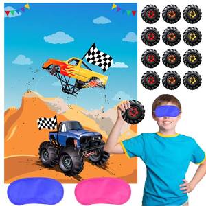 lot 1032 image: ASTARON Pin the Wheels on the Monster Truck Party Game Poster Set