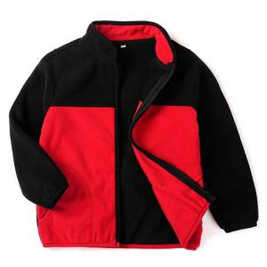 lot 1036 image: EIGIOO Kids Red and Black Color-Block Fleece Zip-Up Jacket