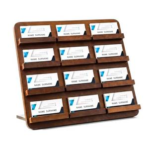 lot 1037 image: Leinuosen 12-Pocket Wooden Business Card Display Holder 12.99x12.6in