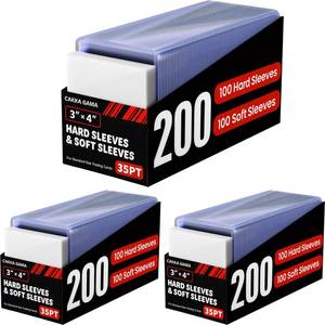 lot 1907 image: 600 Card Sleeves Hard and Soft Protectors