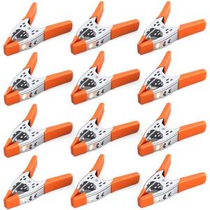 lot 1919 image: Horusdy 6in Spring Clamps Lot of 12 w Orange Rubber Grip Handles