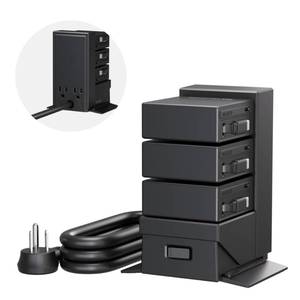 lot 1927 image: Gitryin Tower Power Strip w 3 Stacked USB-C Charging Modules & Flat Plug  Retail $119.99
