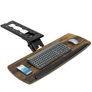 lot 1930 image: AX WABER Under-Desk Keyboard Tray w Wrist Rest & Black Steel Mounting Bracket