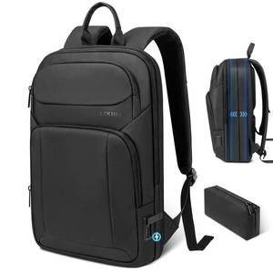 lot 1960 image: Backpack for Men Slim & Expandable Travel Laptop Backpack with USB Charging Port Water Resistant Anti-Theft Business Backpack Fits 15.6In Laptop for Commute Work College with Small Bag(Business Black)
